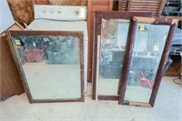 (3) Framed Vintage Mirrors, two are beveled