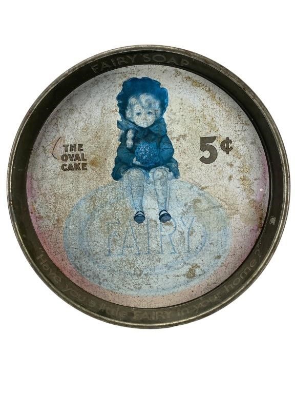 Vintage Fairy Soap Advertisement Metal Tray