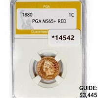 1880 Indian Head Cent PGA MS65+ RED