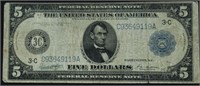 1914 5 $ FEDEERAL RESERVE NOTE