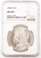 Coin 1884-O Morgan Silver Dollar NGC MS64+