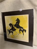 PRANCING HORSES LITHOGRAPH 192/325 SIGNED LOWER