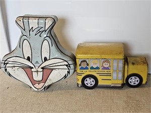 BUGS BUNNY CANDY CONTAINER, YELLOW SHORT BUS