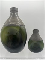 Georg Nilsson Danish green & pewter bottles