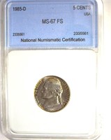 1985-D Nickel MS67 FS LISTS $2500