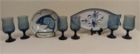 Pfaltzgraft Stemware, Koi Bowl, Fish Plate