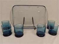 Anchor Hocking Blue Tumblers, Blue Baking Dish