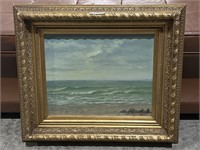 Signed Acker Seascape Oil Painting.