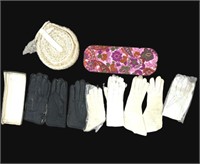 6 pairs of vintage ladies' gloves & 1 hat