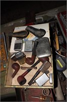 Lot including old wooden smoking pipes, l