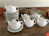 6 Tea Pots & Plates