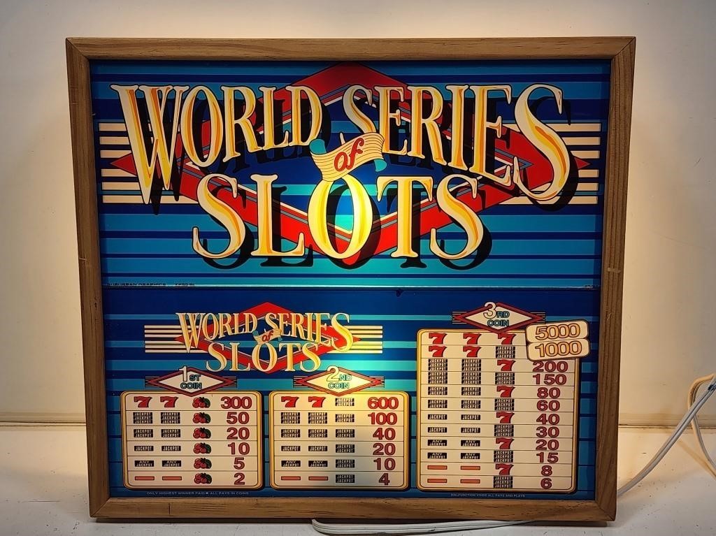World Series of Slots Light-Up Slot Machine Glass