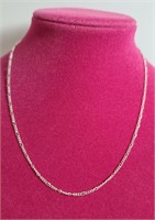 NEW 3+1 Figaro Sterling Silver Chain 16"