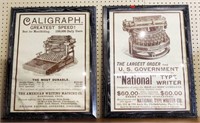 Pair of Framed Typewriter Advertisements