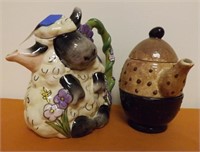 Lot of Two Tea Pots, Lamb and Nubbed