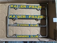 (2) Kaiser Frazer Owner Club Plate Covers
