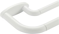 Matte White Double Curtain Rods  28-48 inches