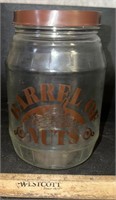 GLASS NUT JAR W/LID