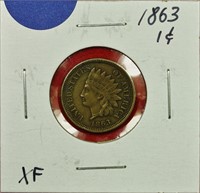 1863 Indian Cent XF