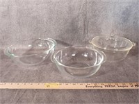 (3) Glass Pyrex Bowls