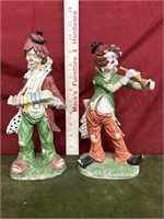 2 porcelain clown figurines