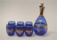 Vintage Sherry decanter and 6 glasses set