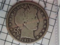 1906-0 & 1912-D Barber Half Dollars