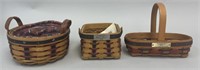 3 Red, White & Blue Mini Longaberger Baskets -