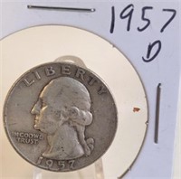 1957 D Washington Silver Quarter
