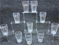 10 VINTAGE COCA COLA JUICE GLASSES 4" TALL