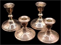 4pc Sterling Weighted Candlestick Holders
