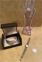 BCBG, DANIEL MINK WATCHES AND RING STAND