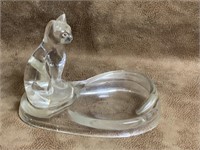 Lucite Cat Dish/Ashtry 6.5" x 4.5"