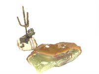 Onyx Ashtray / Dish & Sculpture w/ Natural Stone