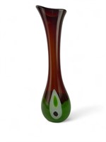 Large MCM Hand Made Art Glass Vase 23"H.  (L2)