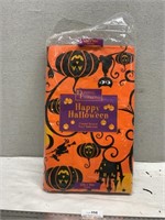 Happy Halloween Flannel Backed Oblong Tablecloth