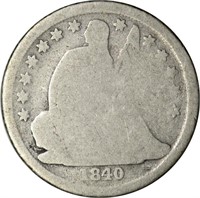 1840-O SEATED LIBERTY DIME - AG