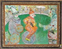 Large Contemporary O/C Depicting Clowns in Circus