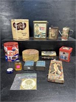 LARGE LOT OF TOBACCO AND OTHER ADVERTISING TINS