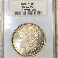 1884-O Morgan Silver Dollar NGC - MS 64 PL