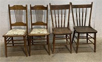 4 pressed Back Kitchen Chairs