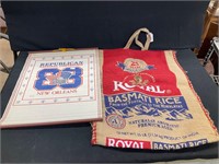 Rice bag and banner
