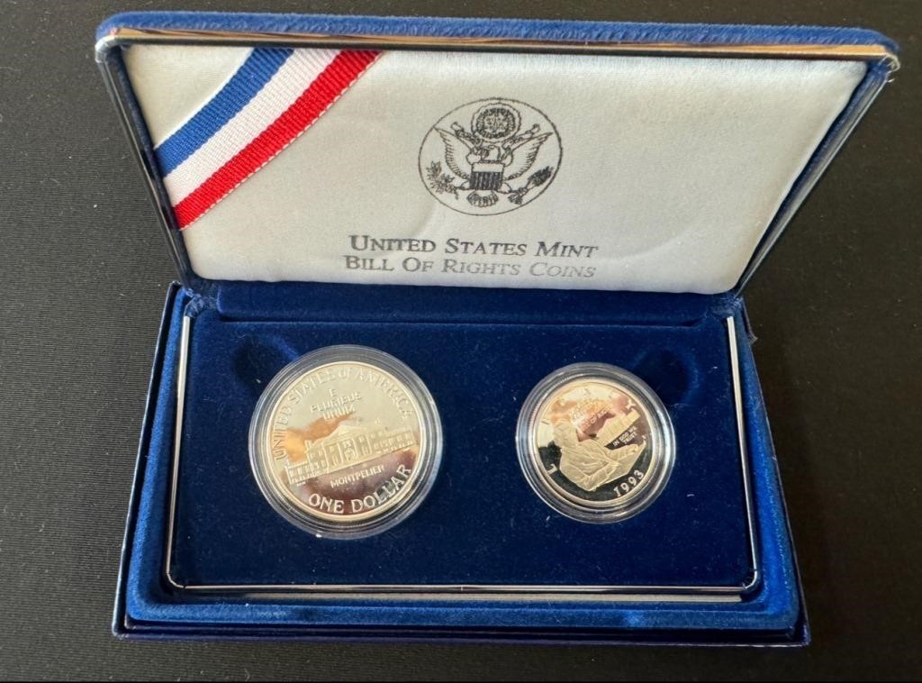 Silver United States Mint Bill of Rights Coins