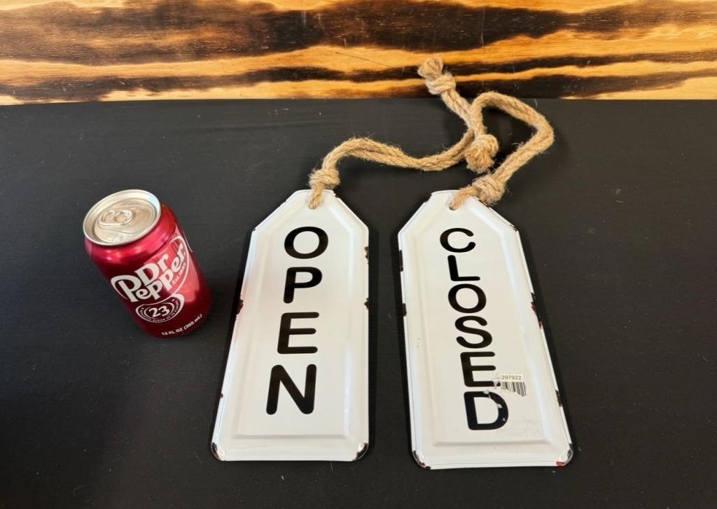 Metal Open and Closed signs