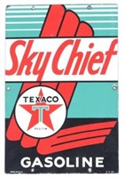 Porcelain Texaco Sky Chief  Pump Plate Sign