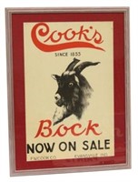 Cooks Bock Beer Now on Sale Sign