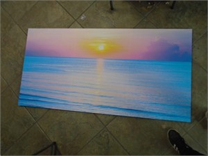 Blue Ocean & Sunrise Canvas Wall Print - 30"x60"
