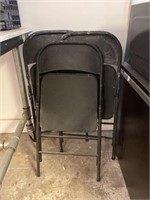 (3) Black Foldable Metal Chairs