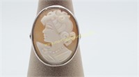 Vintage Sterling Silver Cameo Ring