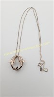 Sterling Silver Dolphins Pendant & 18" Box Chain